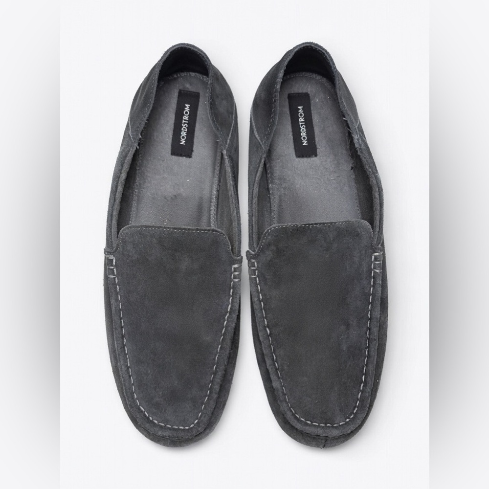 Men’s Gray Nordstrom Suede House Shoes Loafers Size XL (13-14)